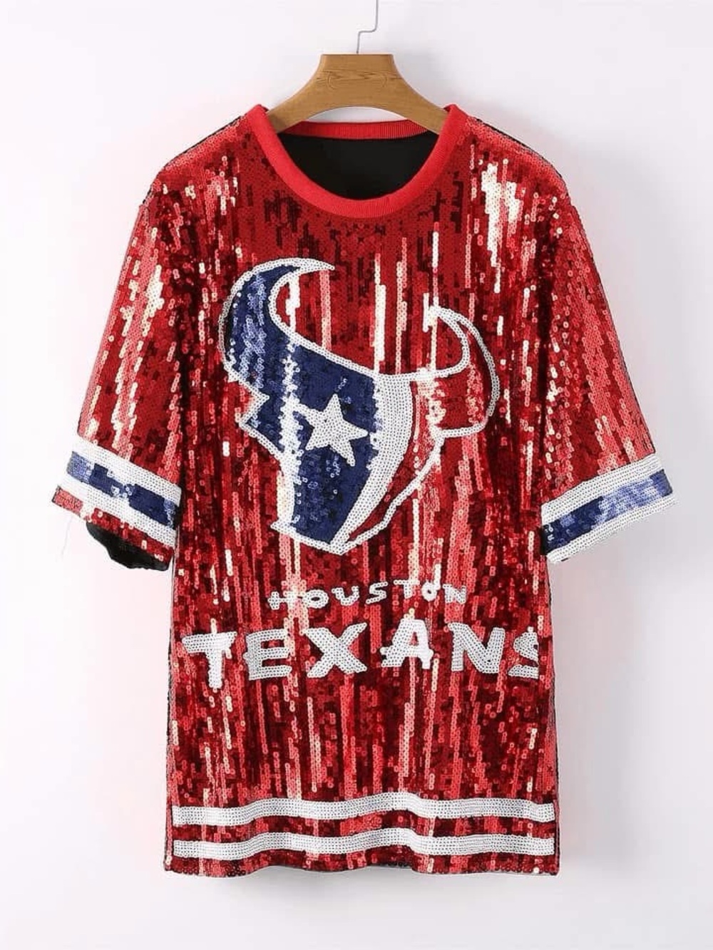 Houston Texans Red Sequin women’s dress Tee